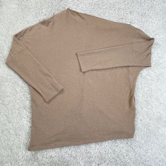 ASTR The Label Off The Shoulder Asymmetrical Sweater Tan XL NEW - Picture 2 of 9